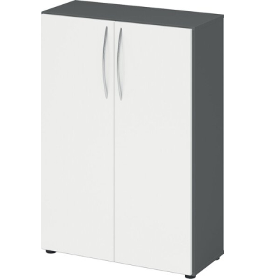 Aktenschrank 4550, V4550GWBM grafit, weiß 2 Fachböden 80,0 x 34,6 x 114,4 cm