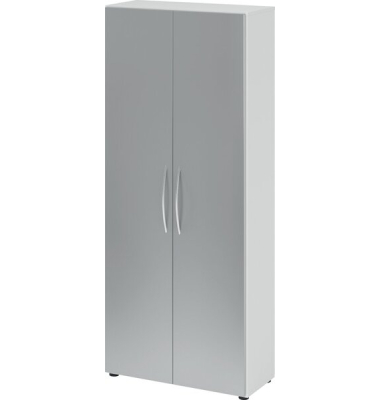 Aktenschrank V4 V4100/W/S/BM, nein, 5 OH, wei&szlig;/silber, 80x188x34,6cm (BxHxT)