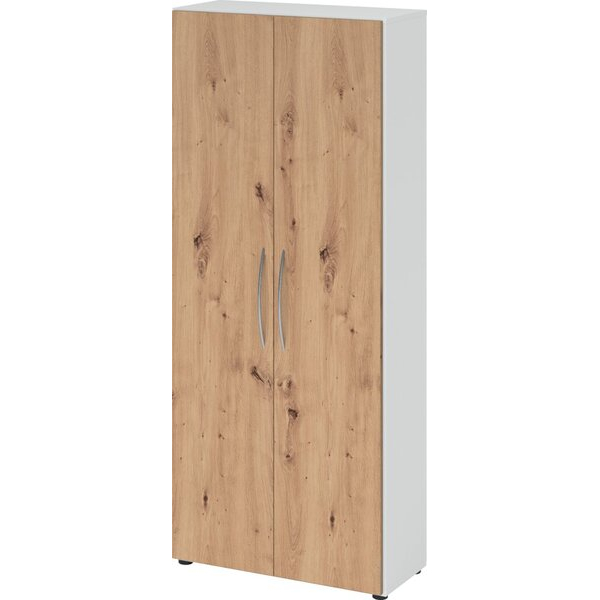 4032062305263 - Flügeltürenschrank 4100 1880 x 800 x 346 mm 5 Ordnerhöhen 4 Fachböden weiß asteiche 4032062305263 Hammerbacher