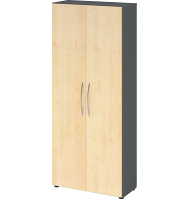 Aktenschrank 4100 V4100/G/3/BM, nein, 5 OH, grafit/ahorn, 80x188x34,6cm (BxHxT)