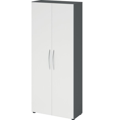 Aktenschrank 4100, V4100GWBM grafit, weiß 4 Fachböden 80,0 x 34,6 x 188,0 cm