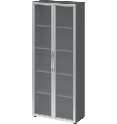 4200 Vitrine grafit 4 Fachböden