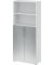 Regal 4770, (H x B x T) 1880 x 800 x 346 mm, 5 Ordnerhöhen, Drehtüren unten, weiß/silber