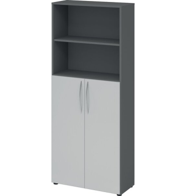 Regalschrank 4770, V4770G5BM grafit, lichtgrau 3 Fachböden 80,0 x 34,6 x 188,0 cm