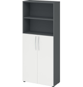 Regalschrank 4770, V4770GWBM grafit, weiß 3 Fachböden 80,0 x 34,6 x 188,0 cm