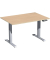 Sitz-Steh-Schreibtisch Elevate Basic, elektrisch höhenverstellbar, 73-123cm (H), 120x80cm (BxT), rechteckig, buche / silber