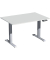 Sitz-Steh-Schreibtisch Elevate Basic, elektrisch höhenverstellbar, 73-123cm (H), 120x80cm (BxT), rechteckig, lichtgrau / silber