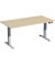Sitz-Steh-Schreibtisch Elevate Basic, elektrisch höhenverstellbar, 73-123cm (H), 160x80cm (BxT), rechteckig, ahorn / silber