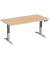 Sitz-Steh-Schreibtisch Elevate Basic, elektrisch höhenverstellbar, 73-123cm (H), 160x80cm (BxT), rechteckig, buche / silber