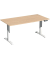 Sitz-Steh-Schreibtisch Elevate Basic, elektrisch höhenverstellbar, 73-123cm (H), 160x80cm (BxT), rechteckig, buche / weiß