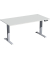 Sitz-Steh-Schreibtisch Elevate Basic, elektrisch höhenverstellbar, 73-123cm (H), 160x80cm (BxT), rechteckig, lichtgrau / silber