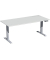 Sitz-Steh-Schreibtisch Elevate Basic, elektrisch höhenverstellbar, 73-123cm (H), 180x80cm (BxT), rechteckig, lichtgrau / silber