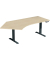 Sitz-Steh-Schreibtisch Elevate Basic, elektrisch höhenverstellbar, 73-123cm (H), 216,6x113cm (BxT), Freiform, ahorn / anthrazit