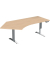 Sitz-Steh-Schreibtisch Elektro Elevate Basic, elektrisch h&ouml;henverstellbar, 73-123cm (H), 216,6x113cm (BxT), Freiform, buche / we