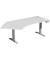 Sitz-Steh-Schreibtisch Elevate Basic, elektrisch höhenverstellbar, 73-123cm (H), 216,6x113cm (BxT), Freiform, lichtgrau / silber