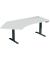 Sitz-Steh-Schreibtisch Elevate Basic, elektrisch höhenverstellbar, 73-123cm (H), 216,6x113cm (BxT), Freiform, lichtgrau / anthra