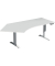 Sitz-Steh-Schreibtisch Elevate Basic, elektrisch höhenverstellbar, 73-123cm (H), 216,6x113cm (BxT), Freiform, lichtgrau / weiß