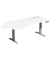 Sitz-Steh-Schreibtisch Elevate Basic, elektrisch höhenverstellbar, 73-123cm (H), 216,6x113cm (BxT), Freiform, weiß / silber