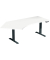 Sitz-Steh-Schreibtisch Elevate Basic, elektrisch höhenverstellbar, 73-123cm (H), 216,6x113cm (BxT), Freiform, weiß / anthrazit