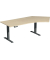Sitz-Steh-Schreibtisch Elevate Basic, elektrisch höhenverstellbar, 73-123cm (H), 216,6x113cm (BxT), Freiform, ahorn / anthrazit