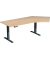 Sitz-Steh-Schreibtisch Elevate Basic, elektrisch höhenverstellbar, 73-123cm (H), 216,6x113cm (BxT), Freiform, buche / anthrazit