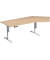 Sitz-Steh-Schreibtisch Elevate Basic, elektrisch höhenverstellbar, 73-123cm (H), 216,6x113cm (BxT), Freiform, buche / weiß