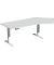 Sitz-Steh-Schreibtisch Elevate Basic, elektrisch höhenverstellbar, 73-123cm (H), 216,6x113cm (BxT), Freiform, lichtgrau / weiß