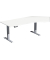 Sitz-Steh-Schreibtisch Elevate Basic, elektrisch höhenverstellbar, 73-123cm (H), 216,6x113cm (BxT), Freiform, weiß / silber