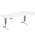 Sitz-Steh-Schreibtisch Elevate Basic, elektrisch höhenverstellbar, 73-123cm (H), 216,6x113cm (BxT), Freiform, weiß / weiß