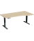 Sitz-Steh-Schreibtisch Elektro Elevate Basic, elektrisch h&ouml;henverstellbar, 73-123cm (H), 180x100cm (BxT), Freiform, ahorn / anth