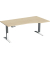Sitz-Steh-Schreibtisch Elevate Basic, elektrisch höhenverstellbar, 73-123cm (H), 180x100cm (BxT), Freiform, ahorn / weiß