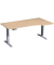 Sitz-Steh-Schreibtisch Elektro Elevate Basic, elektrisch h&ouml;henverstellbar, 73-123cm (H), 180x100cm (BxT), Freiform, buche / silb