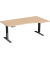 Sitz-Steh-Schreibtisch Elevate Basic, elektrisch höhenverstellbar, 73-123cm (H), 180x100cm (BxT), Freiform, buche / anthrazit