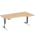 Sitz-Steh-Schreibtisch Elektro Elevate Basic, elektrisch h&ouml;henverstellbar, 73-123cm (H), 180x100cm (BxT), Freiform, buche / wei&szlig;