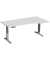 Sitz-Steh-Schreibtisch Elevate Basic, elektrisch höhenverstellbar, 73-123cm (H), 180x100cm (BxT), Freiform, lichtgrau / silber