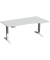 Sitz-Steh-Schreibtisch Elevate Basic, elektrisch höhenverstellbar, 73-123cm (H), 180x100cm (BxT), Freiform, lichtgrau / weiß