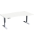 Sitz-Steh-Schreibtisch Elevate Basic, elektrisch höhenverstellbar, 73-123cm (H), 180x100cm (BxT), Freiform, weiß / silber