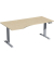 Sitz-Steh-Schreibtisch Elevate Basic, elektrisch höhenverstellbar, 73-123cm (H), 180x100cm (BxT), Freiform, ahorn / silber