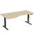 Sitz-Steh-Schreibtisch Elektro Elevate Basic, elektrisch h&ouml;henverstellbar, 73-123cm (H), 180x100cm (BxT), Freiform, ahorn / anth