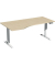 Sitz-Steh-Schreibtisch Elevate Basic, elektrisch höhenverstellbar, 73-123cm (H), 180x100cm (BxT), Freiform, ahorn / weiß