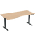 Sitz-Steh-Schreibtisch Elevate Basic, elektrisch höhenverstellbar, 73-123cm (H), 180x100cm (BxT), Freiform, buche / anthrazit