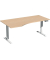 Sitz-Steh-Schreibtisch Elevate Basic, elektrisch höhenverstellbar, 73-123cm (H), 180x100cm (BxT), Freiform, buche / weiß