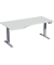 Sitz-Steh-Schreibtisch Elevate Basic, elektrisch höhenverstellbar, 73-123cm (H), 180x100cm (BxT), Freiform, lichtgrau / silber
