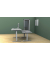 Sitz-Steh-Schreibtisch Elevate Basic, elektrisch höhenverstellbar, 73-123cm (H), 180x100cm (BxT), Freiform, lichtgrau / silber