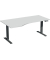Sitz-Steh-Schreibtisch Elektro Elevate Basic, elektrisch h&ouml;henverstellbar, 73-123cm (H), 180x100cm (BxT), Freiform, lichtgrau / 