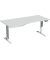 Sitz-Steh-Schreibtisch Elevate Basic, elektrisch höhenverstellbar, 73-123cm (H), 180x100cm (BxT), Freiform, lichtgrau / weiß