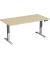 Sitz-Steh-Schreibtisch Elevate Plus, elektrisch höhenverstellbar, 63-128cm (H), 160x80cm (BxT), rechteckig, ahorn / silber