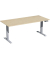Sitz-Steh-Schreibtisch Elevate Plus, elektrisch höhenverstellbar, 63-128cm (H), 180x80cm (BxT), rechteckig, ahorn / silber