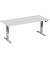 Sitz-Steh-Schreibtisch Elevate Plus, elektrisch höhenverstellbar, 63-128cm (H), 180x80cm (BxT), rechteckig, lichtgrau / silber