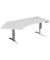 Sitz-Steh-Schreibtisch Elevate Plus, elektrisch höhenverstellbar, 63-128cm (H), 216,6x113cm (BxT), Freiform, lichtgrau / weiß